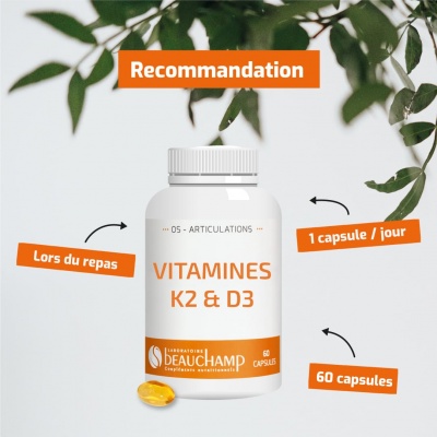 Capsules de Vitamines K2 & D3