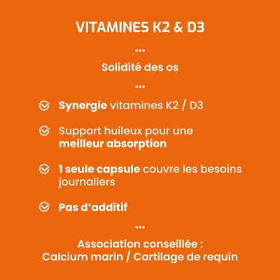 Complément alimentaire Vitamines K2 & D3