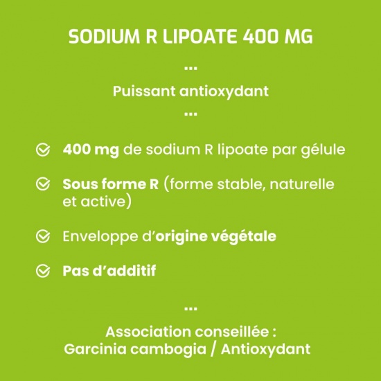 Sodium R lipoate à 400 mg