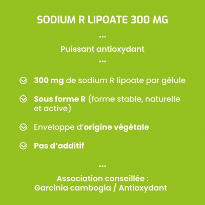 Complément alimentaire Sodium R Lipoate 300 mg