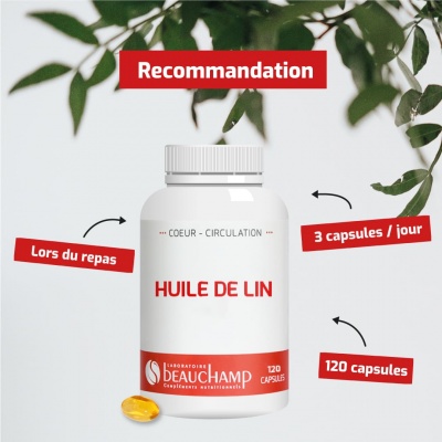 Capsules (gélules) d'huile de lin bio: bienfaits et posologie