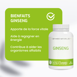 Les bienfaits du Ginseng ✨

- Apporte de l'énergie, de la force vitale positive 😃
- Améliore la concentration et la coordination 🧠
- Participe à aider les organismes affaiblis après des périodes d'effort 🏃

#complémentsalimentaires #ginseng #bienfaitsginseng #énergie #energie